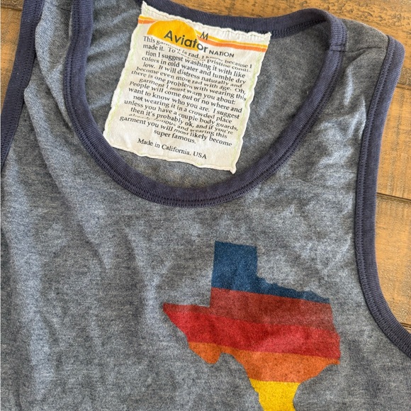 Aviator Nation Gray Tank with Texas Flag Design - Picture 2 of 3
